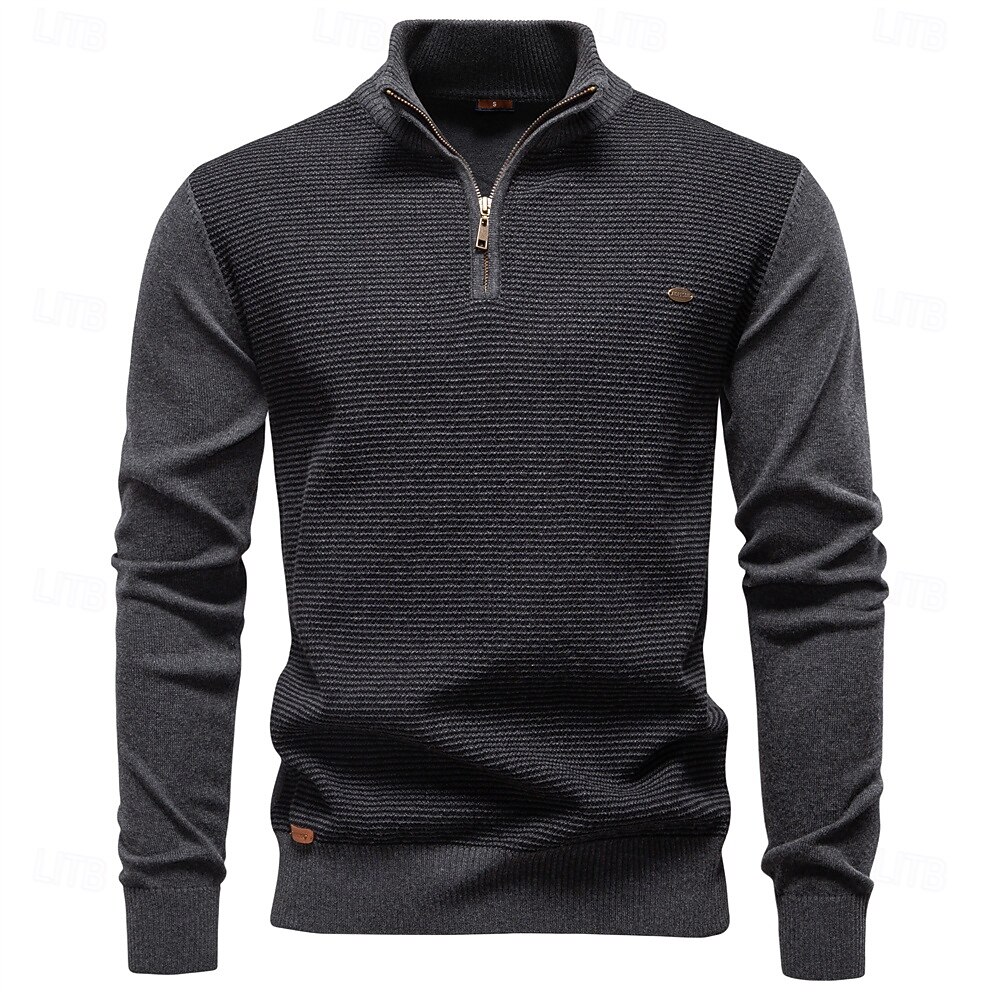 Herren Pullover Zopfmuster Stricken Normale Oberteile Halber Reißverschluss Farbblock Geometrisch Stehkragen Elegant Vintage Schule Urlaub Bekleidung Frühling Herbst Grün Armeegrün S M L 2026 - $53.99 –P9