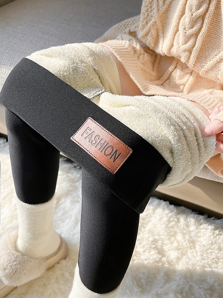 Жен. леггинсы на флисовой подкладке Виноделие Колготки Леггинсы Отпуск Винтаж Этнический стиль Полная длина Завышенная Сплошной цвет Полотняное плетение Высокий вырез Сохраняет тепло Комфорт 2026 - $24.99 –P1