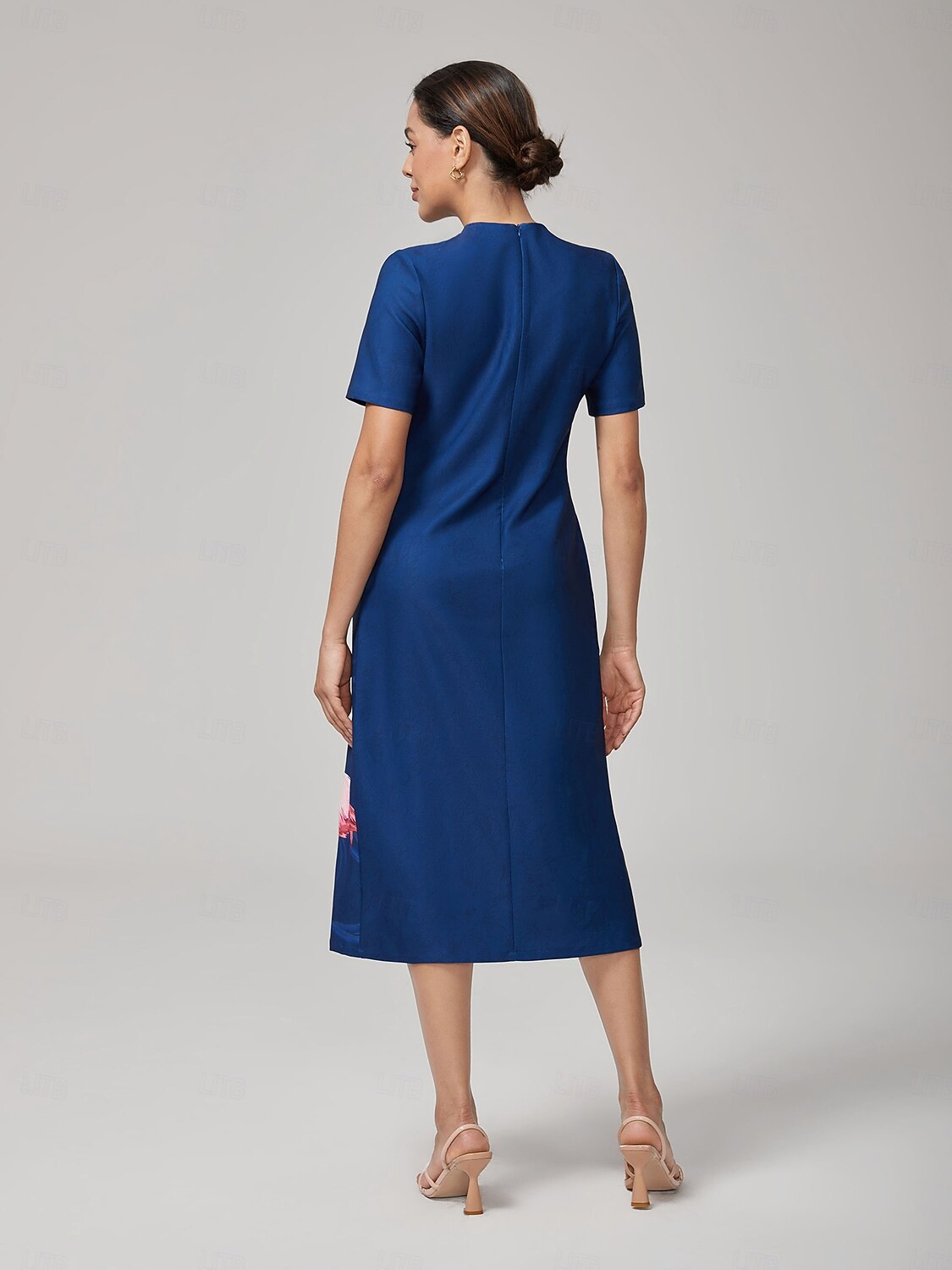 vestido longo elástico com estampa de flamingo de 2025 por $71.99 –P7
