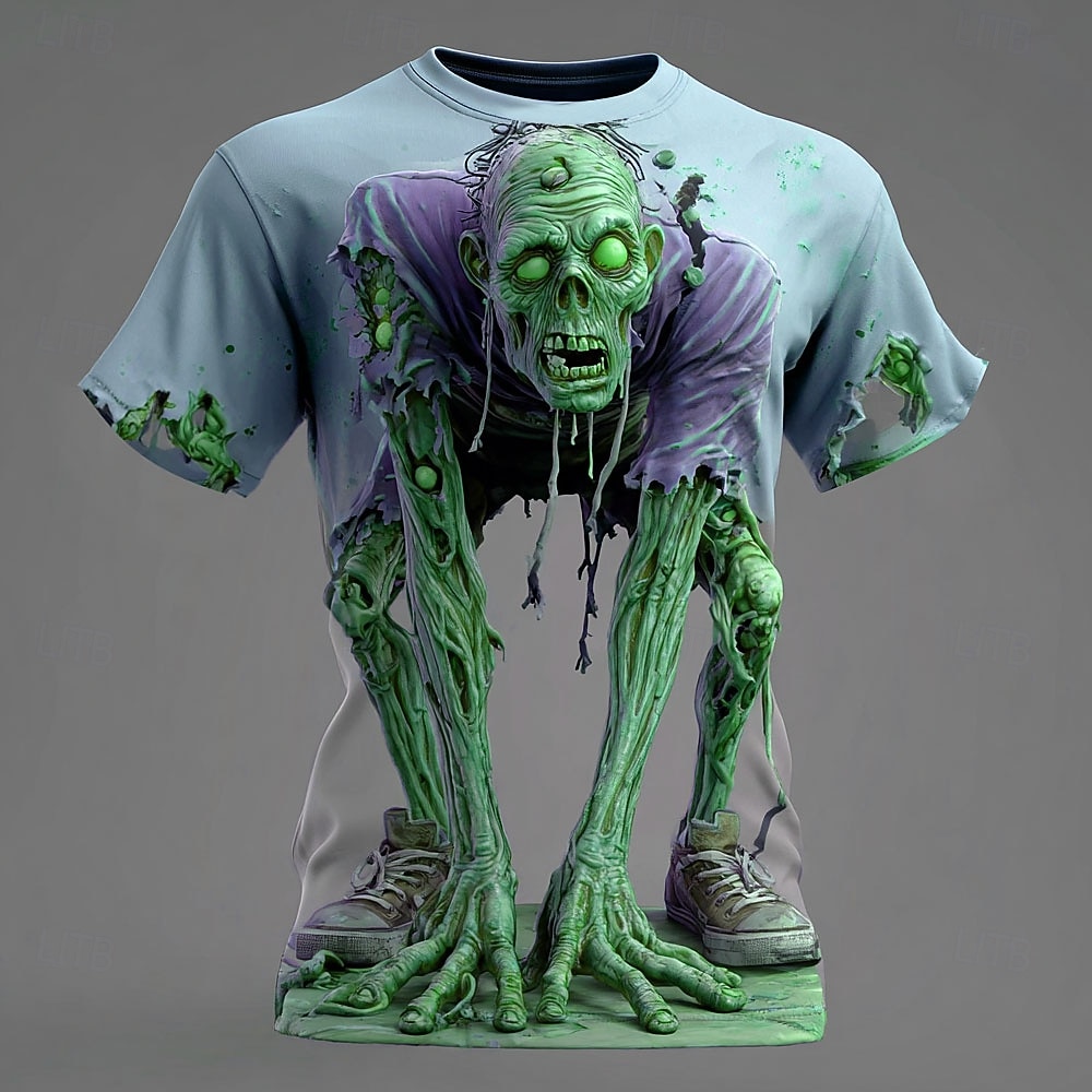 Bărbați 3D Print Zombi #D Tricou Manșon scurt Tricou Tipărire 3D Stil Nautic Cămașă Exagerat Designer Groază Petrecere Stradă Concediu Galben Albastru piscină Mov Vară Primăvară Toate Sezoanele 2025 - $20.99 –P4
