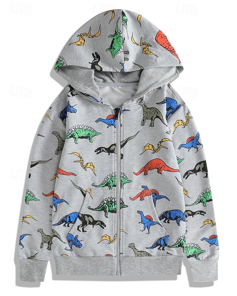 Barn Pojkar hoodie med dragkedja Tecknat Långärmad Dragkedja Höst Grundläggande Bomull Utomhus 2025 - $30.99 –P12