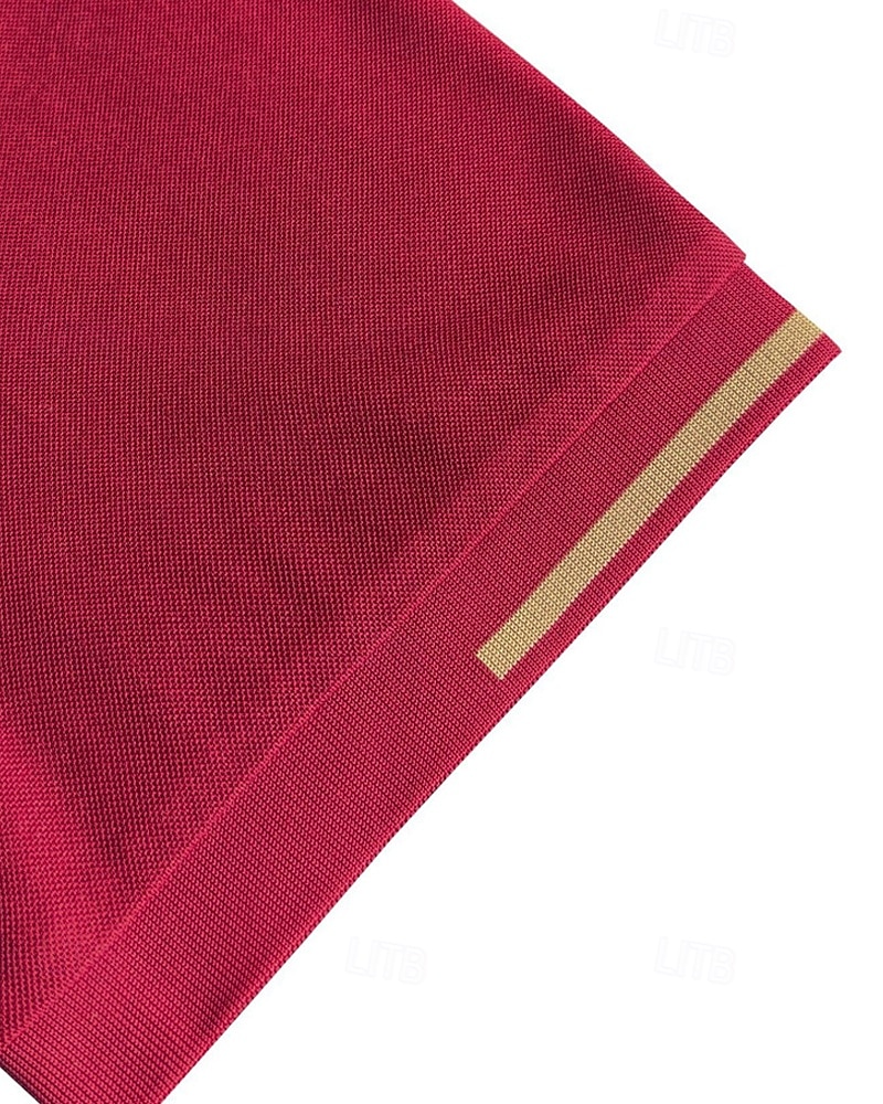 בגדי ריקוד גברים חולצת גולף חולצות פולו גולף עבודה קזו'אל דש שרוולים קצרים בסיסי מודרני אחיד כפתורים קיץ רגיל בורדו חולצת גולף 2025 - $16.49 –P6