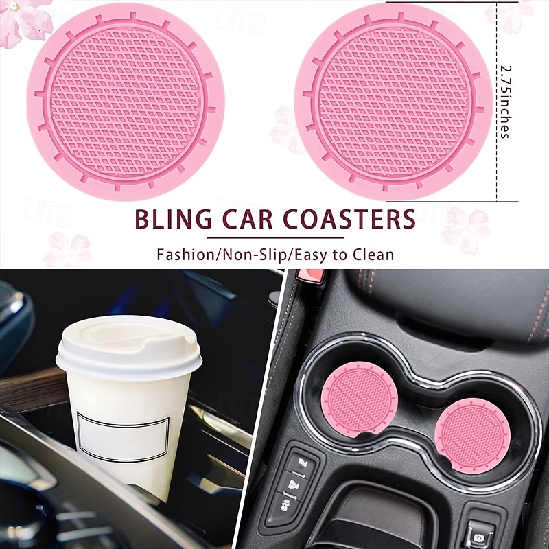 10 Pcs Steering Wheel Cover Set for Women 14.5-15 Inch Car Accessories with Seat Belt Shoulder Pad Seatbelt Cover Cup Holder Start Button Ring Sticker Air Vent Clip 2026 - $29.99 –P7