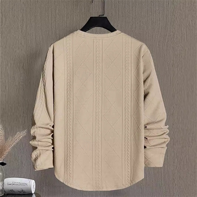 Herr Tröja Vit Rund hals Slät Jacquard Dagligen Sport & Utomhus Helgdag Polyester Streetwear Grundläggande Ledigt Vår Höst Kläder Pull Tröjor Långärmad 2026 - $28.99 –P6
