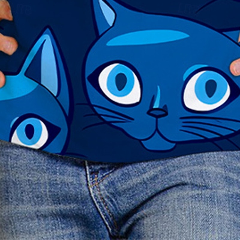 Flickor 3D Djur Katt T-shirt Långärmad Vår Höst Mode Grundläggande Barn 4-12 år Rund hals Utomhus Ledigt Dagligen Normal 2025 - $13.99 –P6