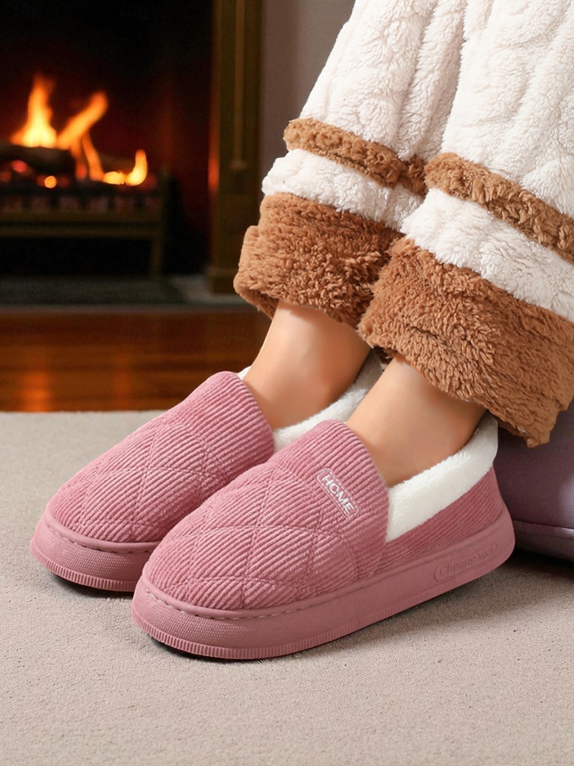 gewatteerde pantoffels voor dames met voering van imitatiebont – warme huisschoenen voor de winter en koude vloeren 2026 - $14.99 –P5