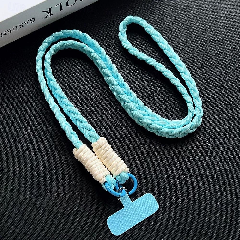 Corda trançada de três fios colorida da moda para meninas, corda diagonal cruzada, anti-perda e resistente, chaveiro para celular, corda de pendurar de cor sólida de 2025 por $7.99 –P7