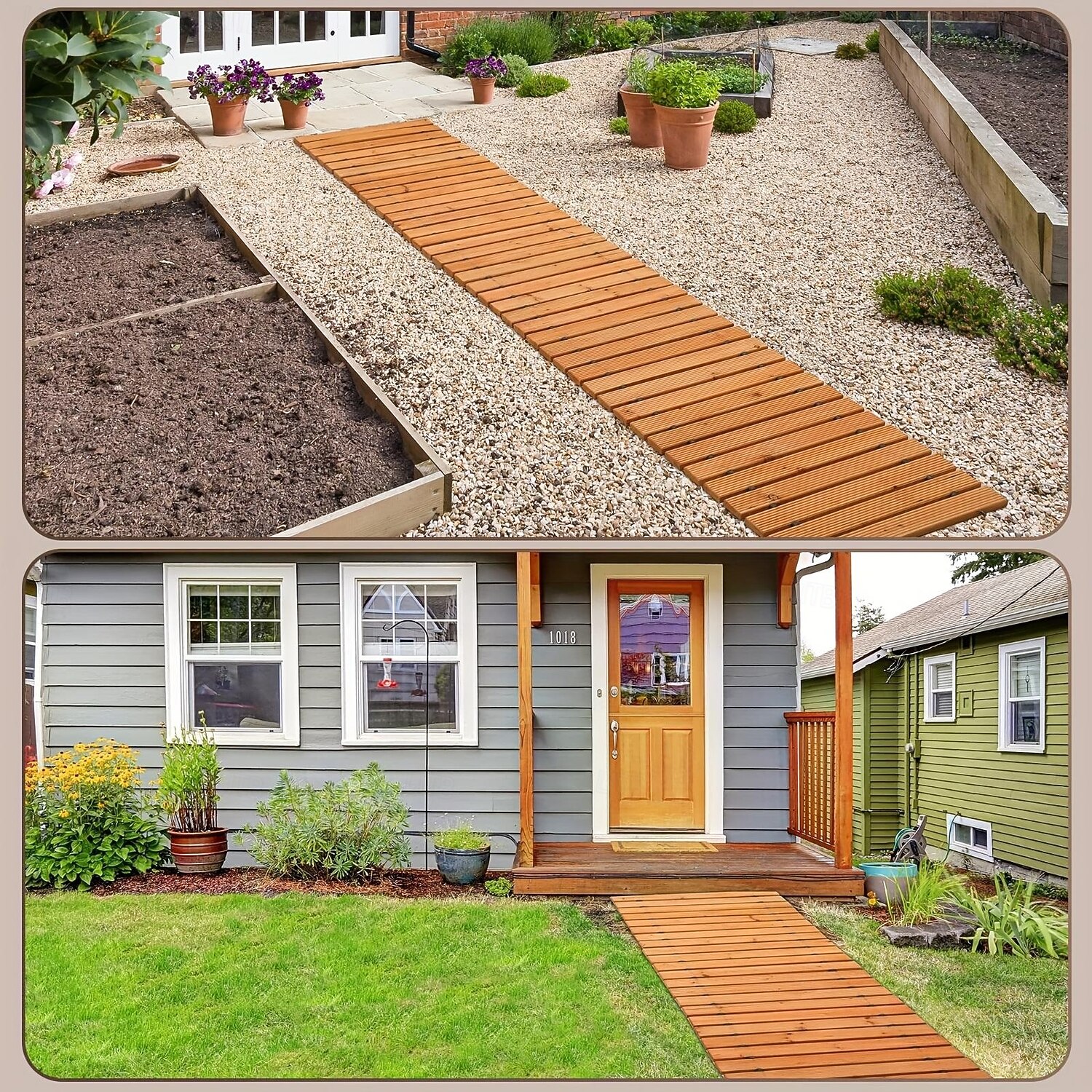 2025年 木製ガーデンパスウェイ1個 - 8フィート、滑り止め、手作り、屋外パティオ、庭園、庭、ビーチの遊歩道、結婚式用の装飾的な歩道。 &パーティー、クリスマス、感謝祭、バレンタインデー  コレクション – $92.99 –P6