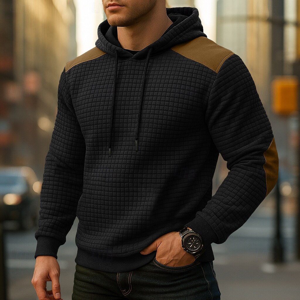 Hombre Sudadera Sudadera con capucha y diseño de gofres Sudadera Con Capucha Albaricoque Negro Verde Ejército Gris Claro Con Capucha Plano Retazos Bloque de Color Deporte Casual Diario Ropa de calle 2025 - $27.99 –P4