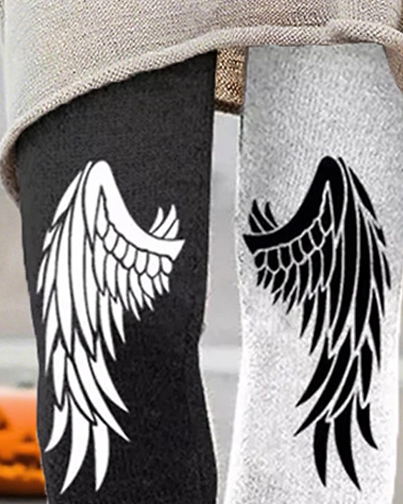 Dam Byxor Damasker Mysiga leggings Streetwear Ledigt Fullängd Hög midjaPantsHalloween Färgblock Grafiska tryck Elastisk midja Mönster Mateial som andas Bekväm Elastisk Semester Gata Dagliga kläder 2025 - $23.99 –P2