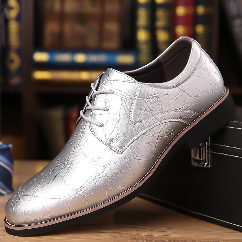 sapatos sociais masculinos de verniz azul-petróleo brilhante com cadarço – calçados formais elegantes para casamentos e eventos empresariais de 2026 por $46.99 –P1