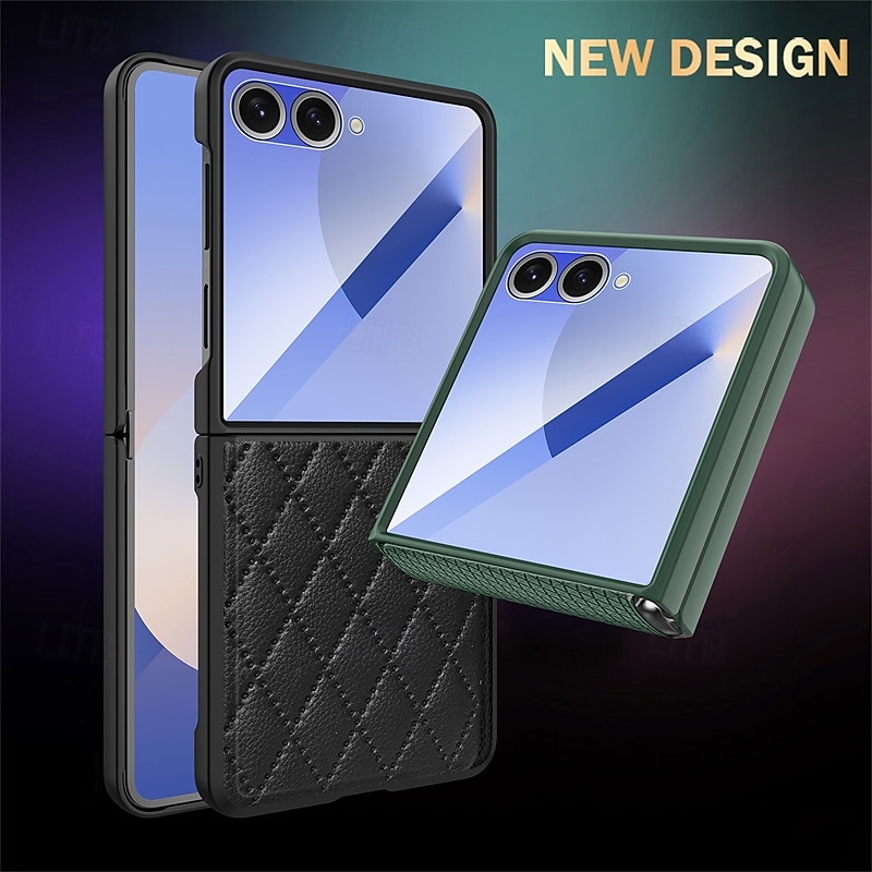 телефон Кейс для Назначение SSamsung Galaxy Z-флип 7 Z Flip 7 FE Z-флип 6 Z Flip 5 Z Flip 4 Кейс на заднюю панель Защита от удара Ретро Геометрический рисунок ТПУ ПК Кожа PU 2025 - $22.99 –P7