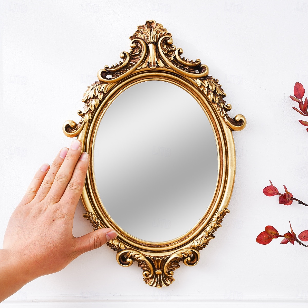 Miroir mural décoratif ovale à motif classique – Décoration murale de style européen, miroir de courtoisie créatif &accessoires de photographie de 2026 ? $23.99 –P9