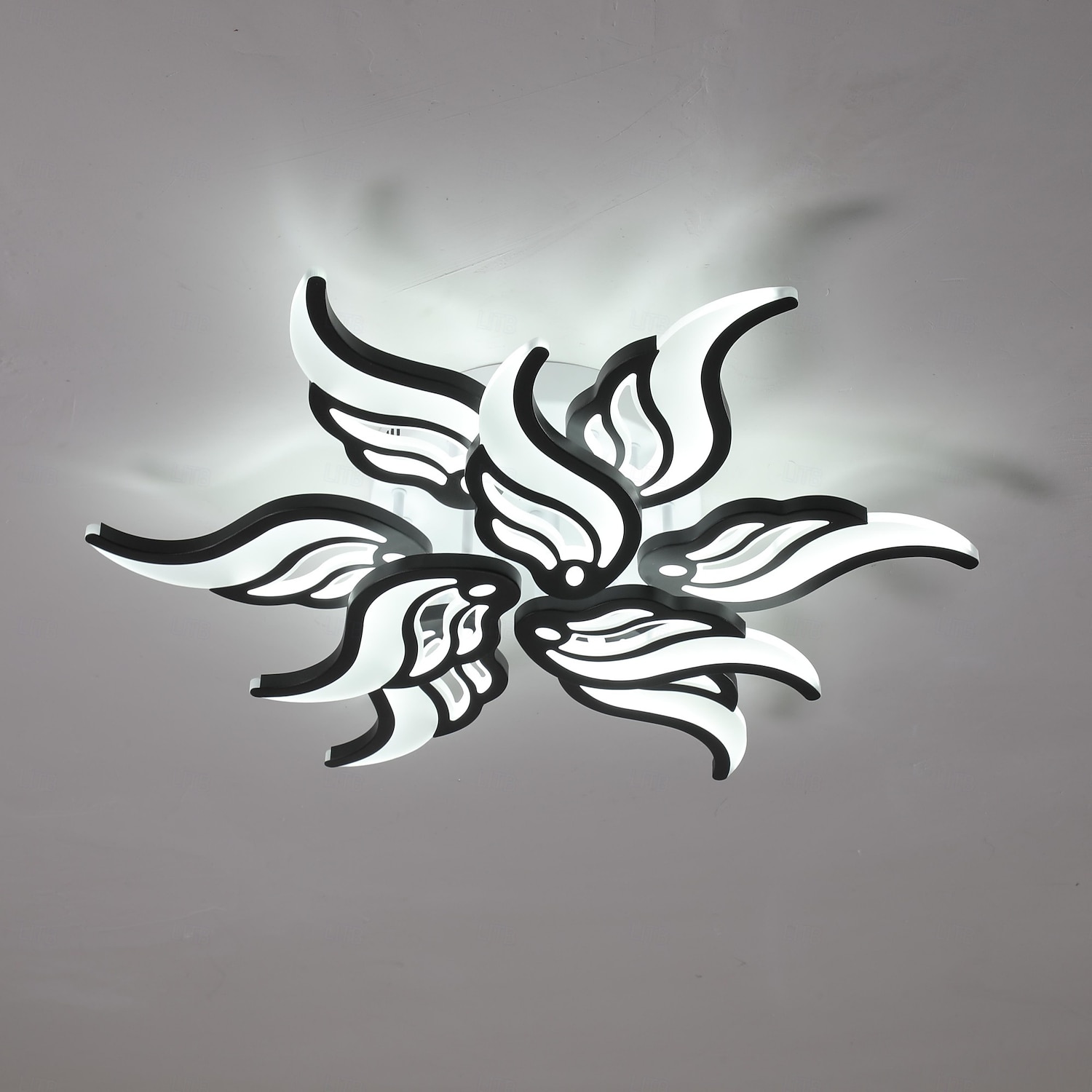 3-luz 5-luz 60/67/79/78/88/98 cm Regulável Design de Cluster Luzes de Tecto Metal Acrílico Multi Camadas Estilo Artístico Estilo Moderno Acabamentos Pintados Preto LED Moderno 110-120V 220-240V de 2025 por $103.99 –P10