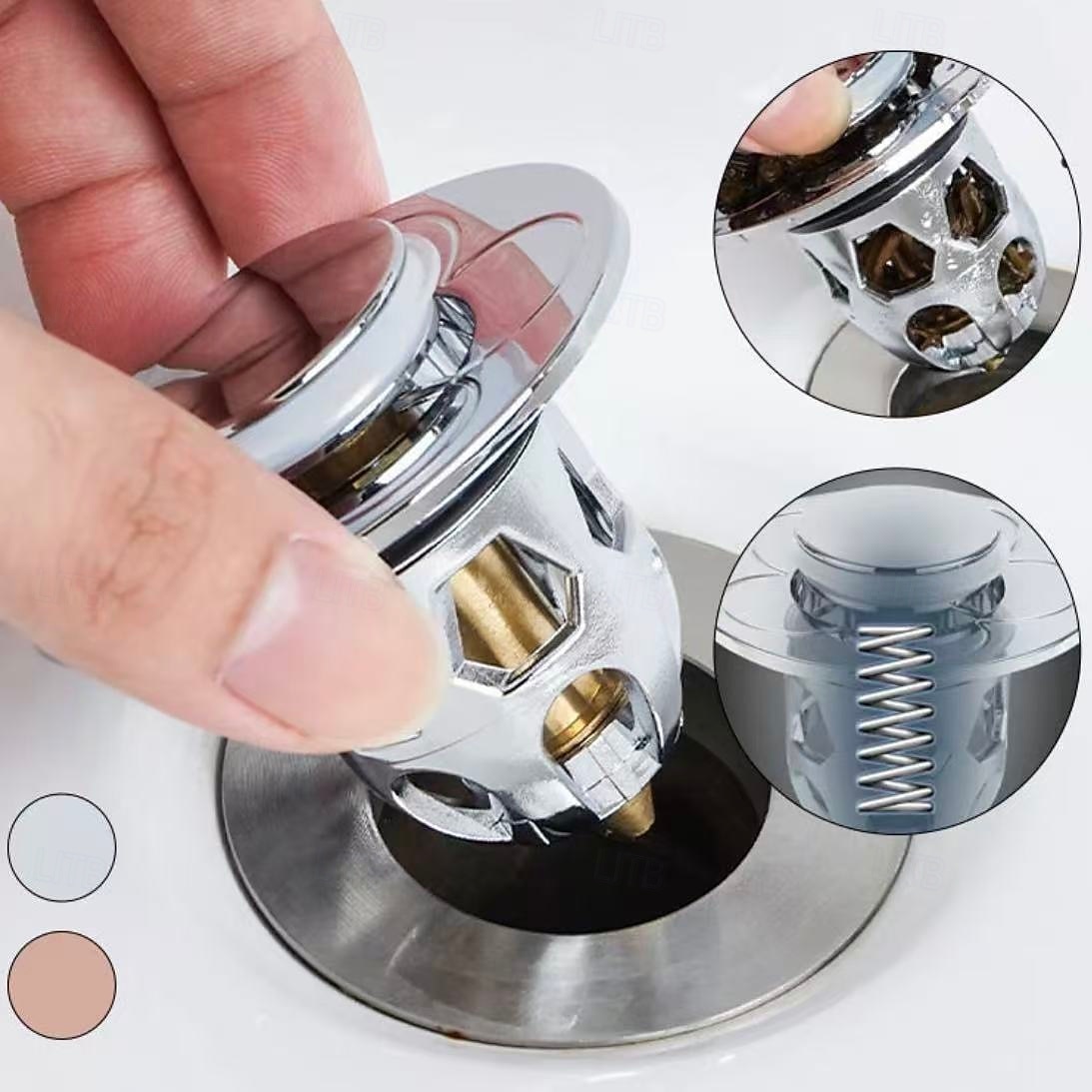 Bouchons de vidange universels pour évier de salle de bain, lot de 2 – Bouchon escamotable à pression avec noyau en laiton &lavabo de cuisine de 2026 ? $15.99 –P10