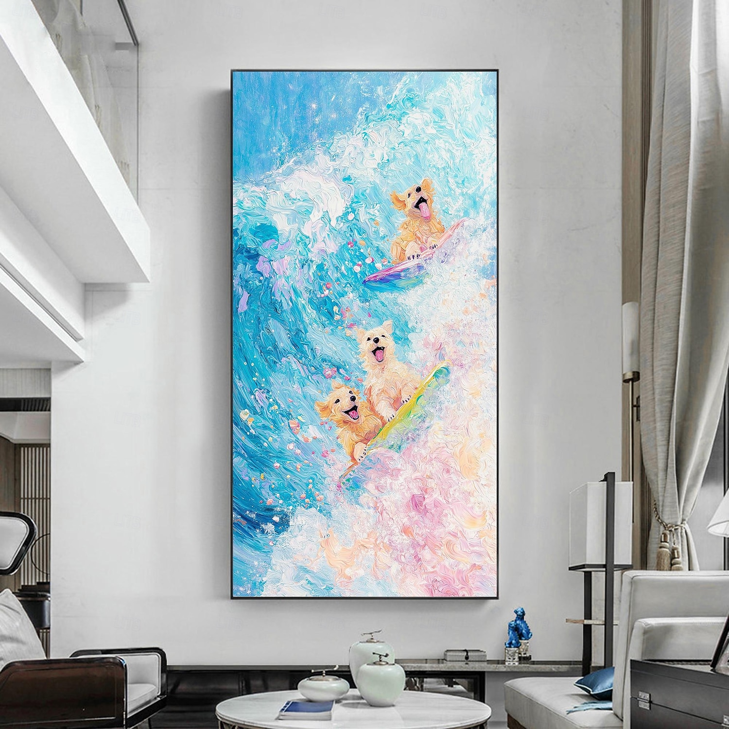 Handmade Original Seascape Oil Painting On Canvas Wall Abstract Ocean Waves Painting for Home Decor With Stretched Frame/Without Inner Frame Painting 2025 - $100.99 –P4