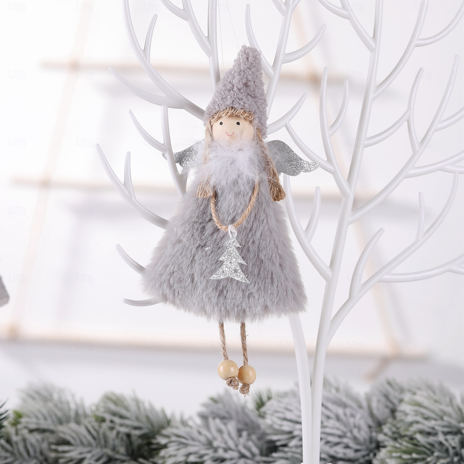handgefertigte Weihnachtsengel als Baumschmuck, weiche Plüsch-Mädchenornamente, festliche Anhänger zum Aufhängen, perfekt als Weihnachtsgeschenk für Kinder und als saisonale Akzente für das Zuhause 2025 - $6.99 –P4