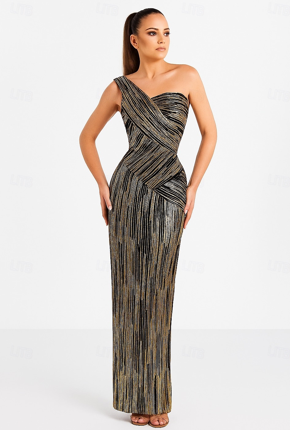 Sheath Column Floor Length Prom Dresses Evening Gown Ball Gown Formal Dress Elegant Sleeveless One Shoulder Wedding Formal Sequined with Glitter 2026 - $195.99 –P3