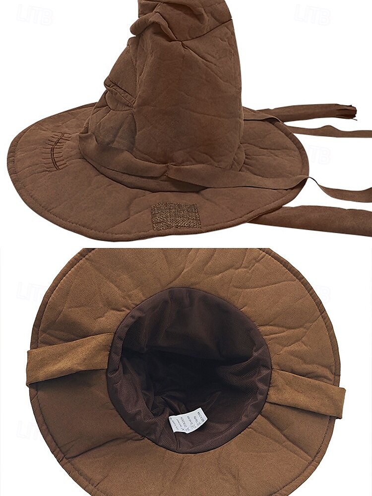 Halloween-heksehatt til dame, vintage-stil trollmannskostymetilbehør, perfekt for cosplay og halloween-fester 2025 - $18.99 –P7