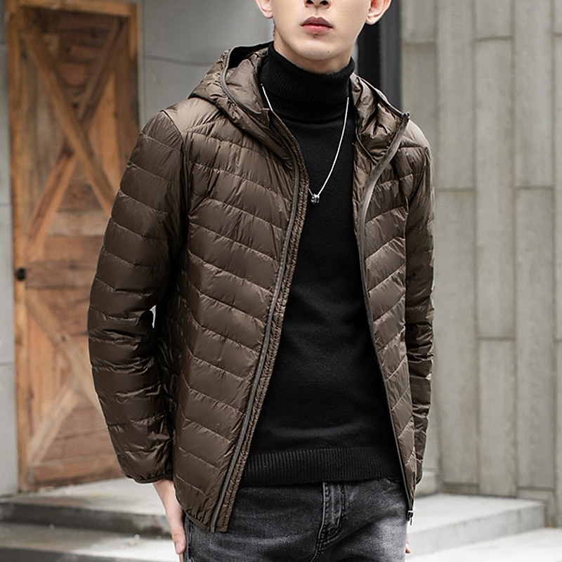 Miesten Talvitakki Untuvatakki Puhujakki Pehmustettu takki Tasku 50% valkoinen ankka Loma Arki-asut Deitti Normaali Muoti Vapaa-aika Mukava Pidä lämpimänä Talvi Yksivärinen / yksivärinen Viini Musta 2026 - $44.99 –P7