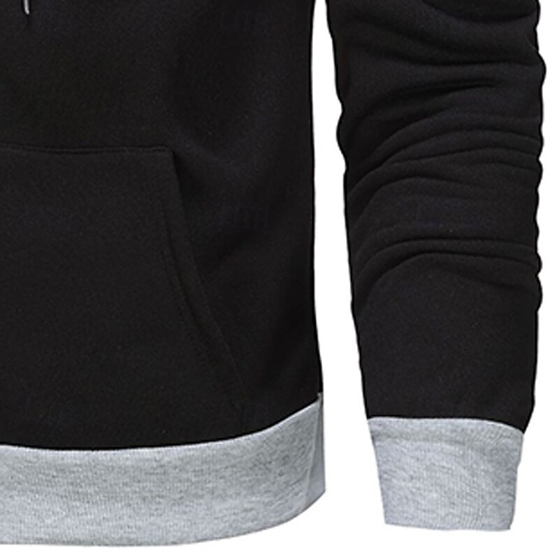 Hombre Sudadera Sudadera con capucha y cremallera completa Sudadera con cremallera Sudadera con capucha de lana Negro Rojo Verde Trébol Gris Con Capucha Plano Retazos Bloque de Color Deporte Casual 2025 - $23.99 –P6