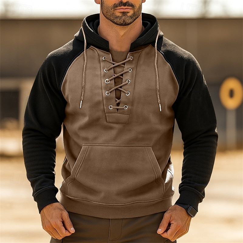 رجالي هوديي هوديي التكتيكية أسود أخضر داكن عنابي أزرق البحرية كاكي مع قبعة سهل رباط سحاب الرياضة & في الخارج فضفاض مناسب للبس اليومي أناقة الشارع كوول ملابس رياضية ربيع & الصيف ملابس هوديس بلوزات 2025 - $23.99 –P4