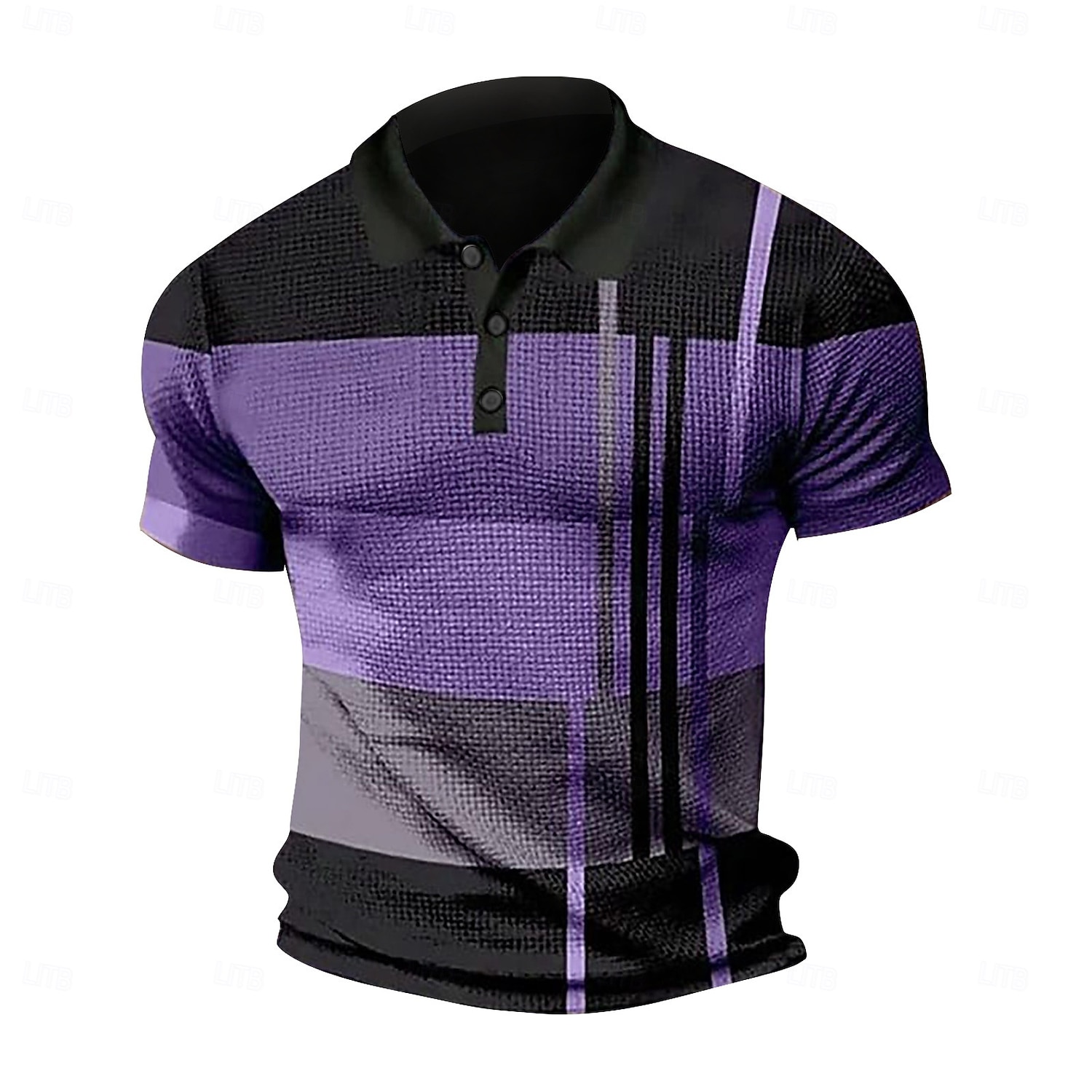 Homme Polo gaufré Tee Shirt Golf Casual Rendez-vous Revers Manches courtes Mode Plaid / Rayé / Chevron Imprimer Eté Dry-Fit Jaune Rose Claire Rouge Bleu Violet Claire Orange Polo gaufré de 2025 ? $18.99 –P6