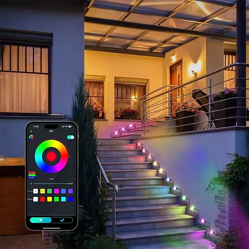 Ulkovalot, rgb, älykkäät led-räystäsvalot kaukosäätimellä, IP67-vedenpitävä, jouluun ja kaikkiin juhlakoristeisiin, päivä- ja korostusvalaistukseen, katto- ja puutarhavalaistukseen 2025 - $35.99 –P1