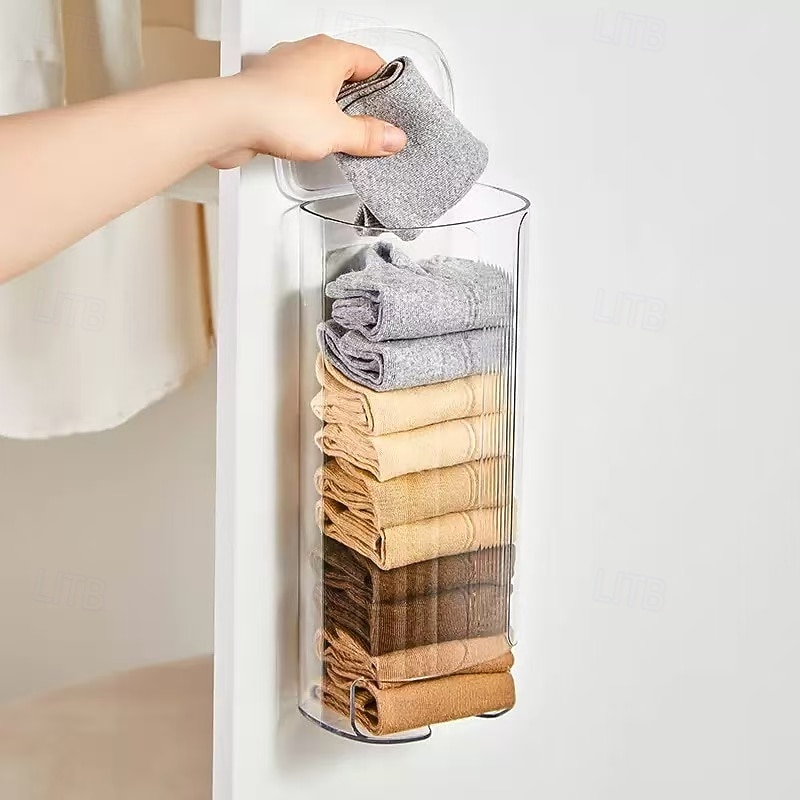 contenitore portaoggetti da parete senza foratura, organizer trasparente da appendere per reggiseni, calzini e biancheria intima, contenitore per armadio e organizzazione del guardaroba del 2025 a $15.99 –P5