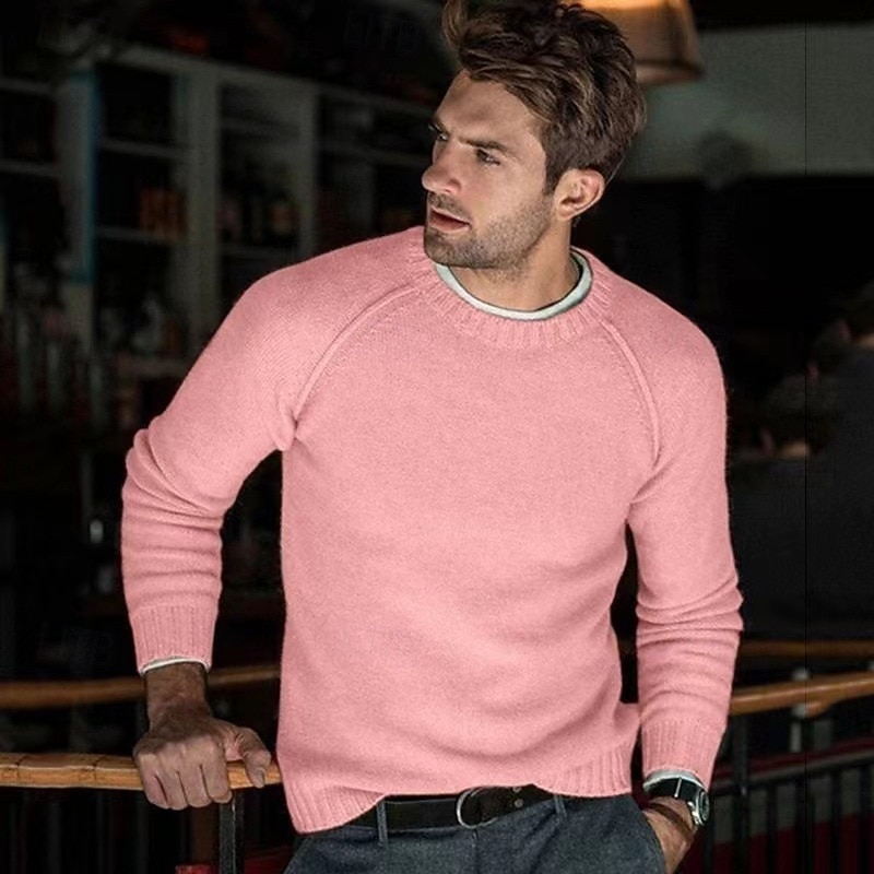 Hombre Pulóveres Suéter de punto Estriado Tejer Tops regulares De Punto Ajustado Plano Cuello Barco Prendas de punto Moderno Casual Ropa Cotidiana Ropa Otoño Color Camello S M L 2026 - $34.99 –P5