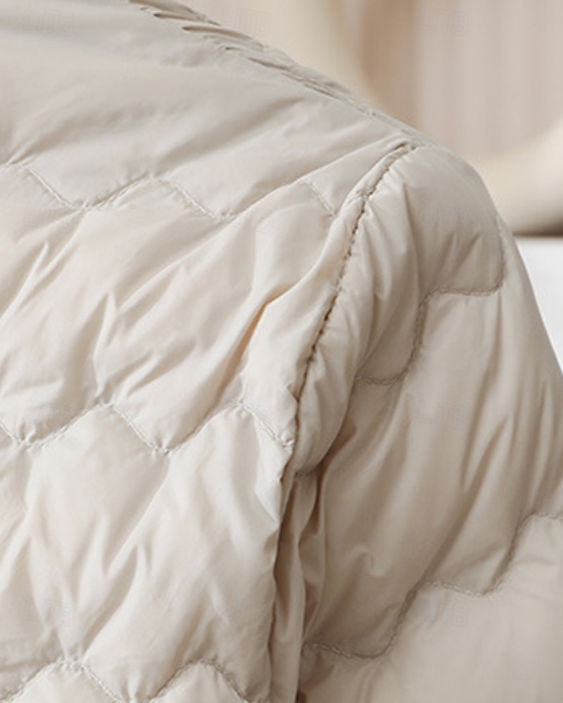 Pentru femei Fâș Cald Comfortabil Nasturi Modă Simplu Ieșire Sfârșit de săptămână Cu Un Nasture Regulat Crewneck Fit regulat Manșon Lung Îmbrăcăminte exterioară Roz Deschis Albastru Deschis Alb 2025 - $29.99 –P12