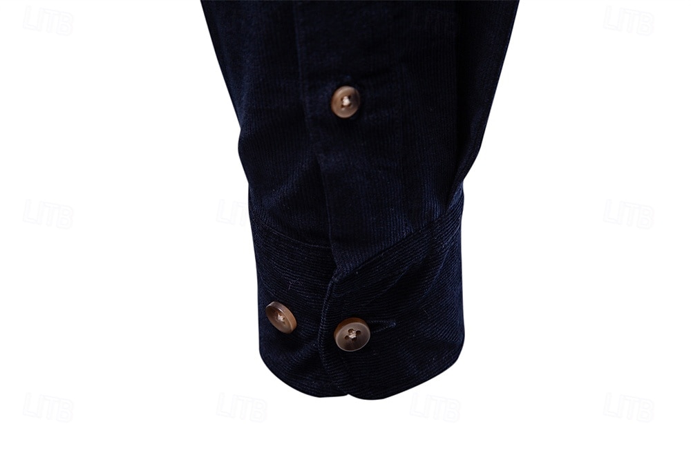 Per uomo Camicia Blu marino scuro Marrone Verde militare Manica Lunga Semplice Colletto a Camicia Scuola Formale Bottoni Abbigliamento Elegante Vintage Cool Quotidiano del 2026 a $35.99 –P25