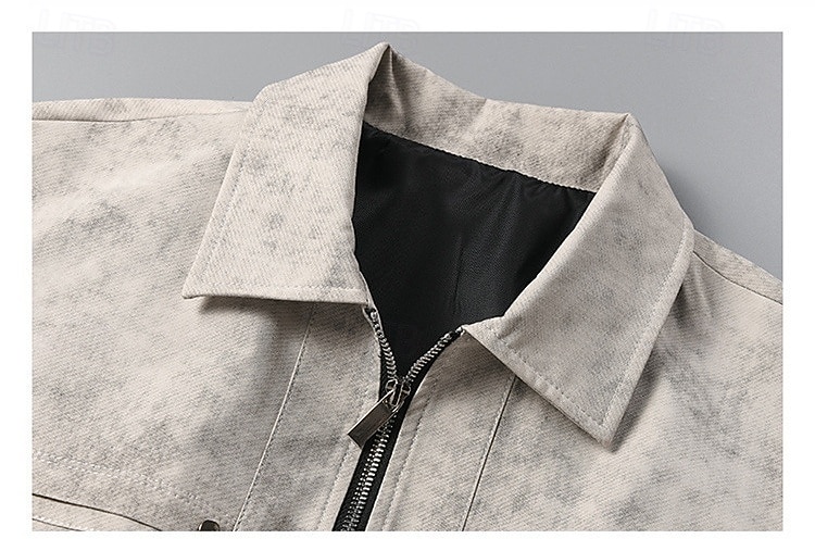 Herr Jacka Vardaglig jacka Utomhus Semester Varm Dragkedja Ficka Höst Vinter Slät Mode Streetwear Kinakrage Normal Svart Rosa Beige Kaffe Jacka 2025 - $57.99 –P6