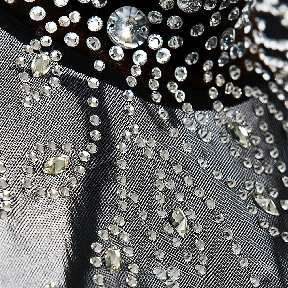 naisten taitoluistelupuku tytöille mustat strassit kilpailutanssiasut 2026 - $228.69 –P7