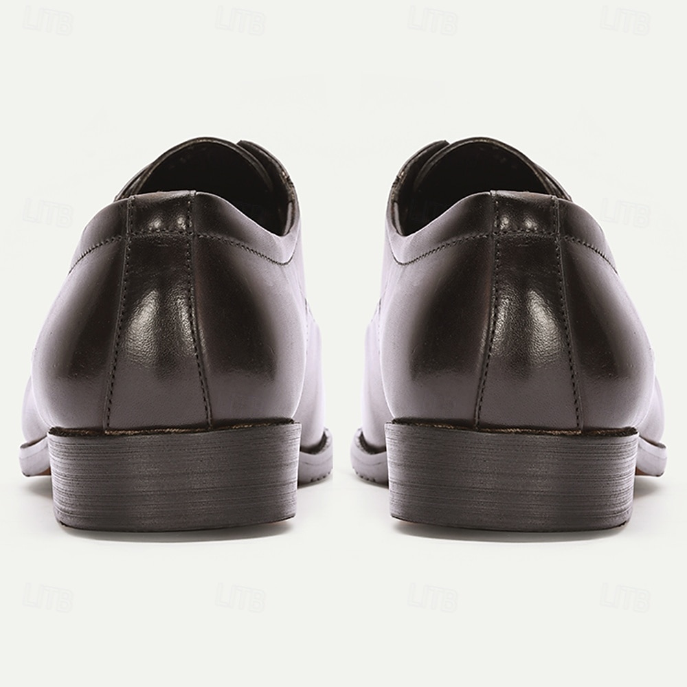 Herrbruna oxfordskor med slät tå – polerade läderskor med snörning för kontor, affärsmöten och dagligt arbete 2025 - $109.99 –P5