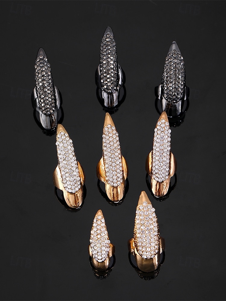 Gotiske kloringer for kvinner med krystall-strass-design – skarpe, elegante og edge, perfekte for halloween, kostymefester og alternativ mote 2025 - $14.99 –P6