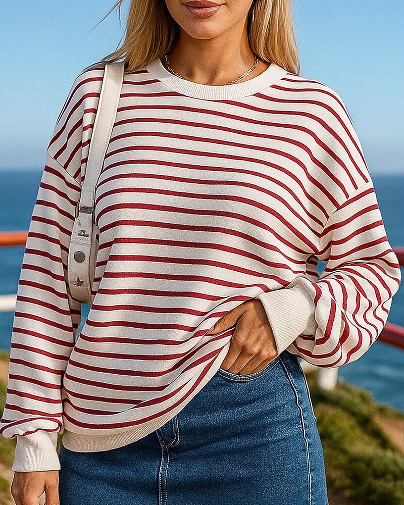 Dámské Mikina s kapucí Ležérní topy Dlouhý rukáv Vrchní část oděvu Oblečení na atletiku Podzim S proužky Módní Venkovní Cestování sportovní oblečení Sportovní oděvy Černá Bílá Světlá růžová 2025 - $23.99 –P8