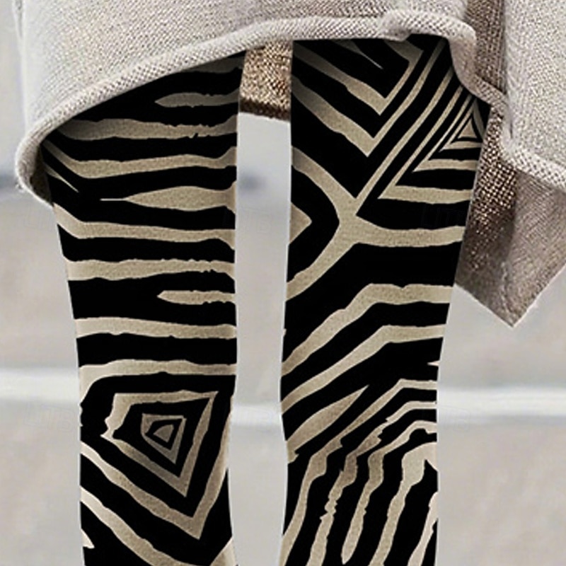 Pentru femei Pantaloni Jambiere Colanți confortabili Șic Stradă Casual Lungime totală Talie Înaltă Dunga Talie elastică Imprimeu Respirabilitate Comfortabil Strech Vacanță Stradă Purtare Zilnică Kaki 2026 - $19.99 –P2