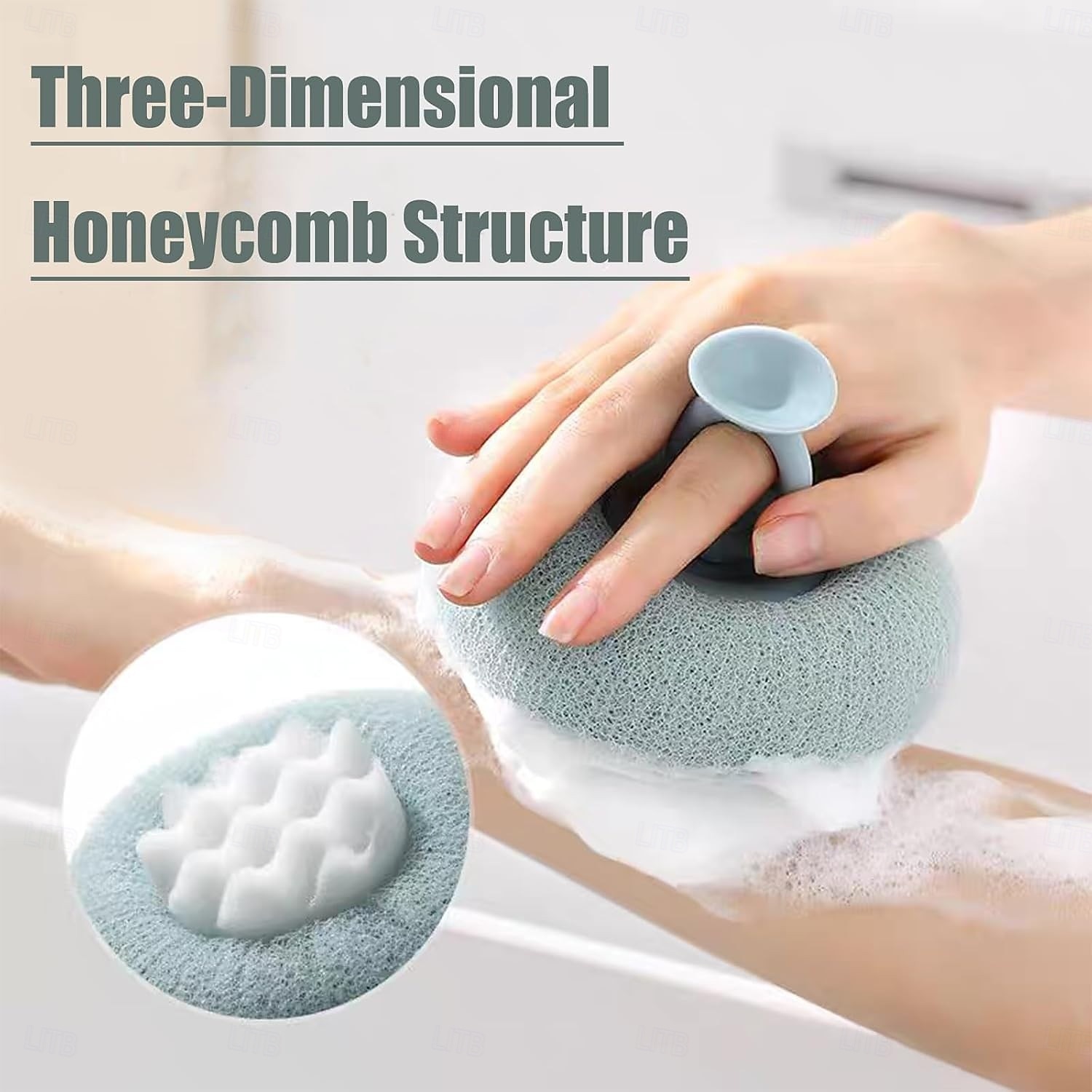 Confezione da 4 palline da bagno super morbide con ventosa a forma di girasole, 2 in 1, spugna da bagno esfoliante con spazzola per la pulizia, accessori in spugna per doccia e corpo a rete per donne del 2026 a $11.99 –P2