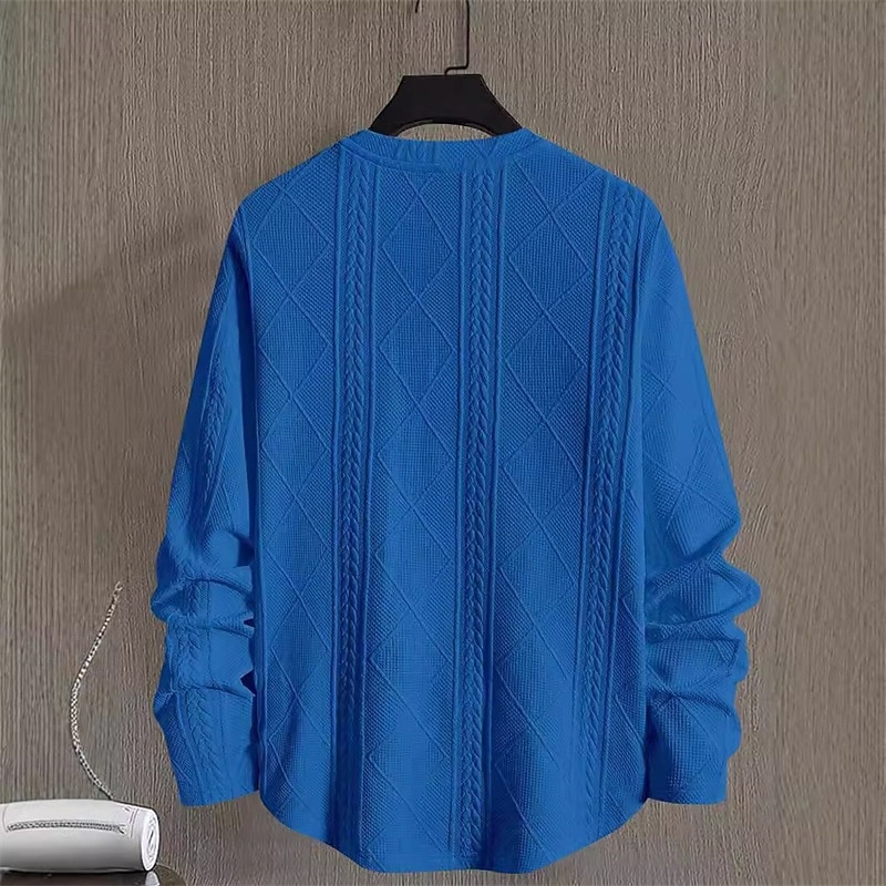 Herr Tröja Vit Rund hals Slät Jacquard Dagligen Sport & Utomhus Helgdag Polyester Streetwear Grundläggande Ledigt Vår Höst Kläder Pull Tröjor Långärmad 2026 - $28.99 –P15