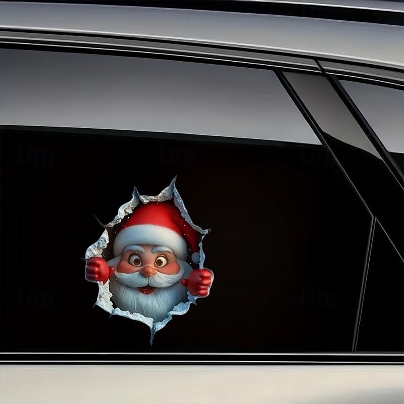 2 peças de adesivo de parede Papai Noel quebrando, pode ser fixado nas paredes da porta do carro, janela, laptop, scooter, caminhão - adequado para decoração de feriados em casa e sala de estar de 2026 por $15.99 –P3