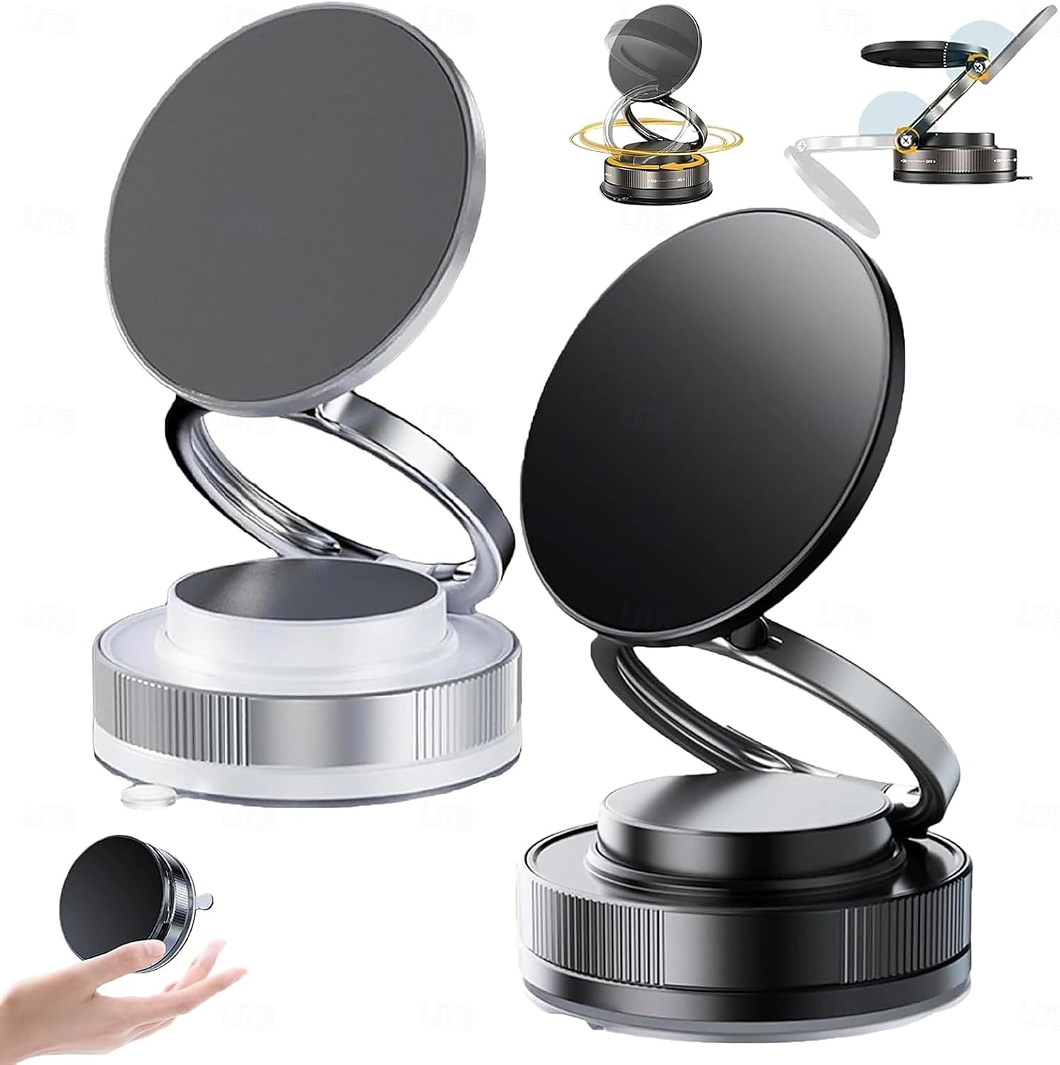 Регулируемый на 360 градусов вакуумный магнитный держатель для телефона, складное крепление на присоске, без помощи рук, держатели для сотовых телефонов Magsafe для вашего автомобиля/спортзала/зеркала 2026 - $15.99 –P1