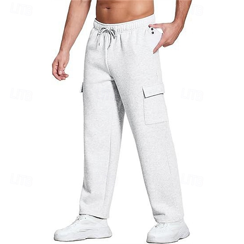 Per uomo Pantaloni da tuta Pantaloni Pantaloni da Tuta Cargo Pantaloni della tuta a gamba dritta Coulisse Tasca Elastico in vita Semplice Comodità Sport all'Aperto Quotidiano Moda Casual Nero Bianco del 2025 a $17.99 –P5