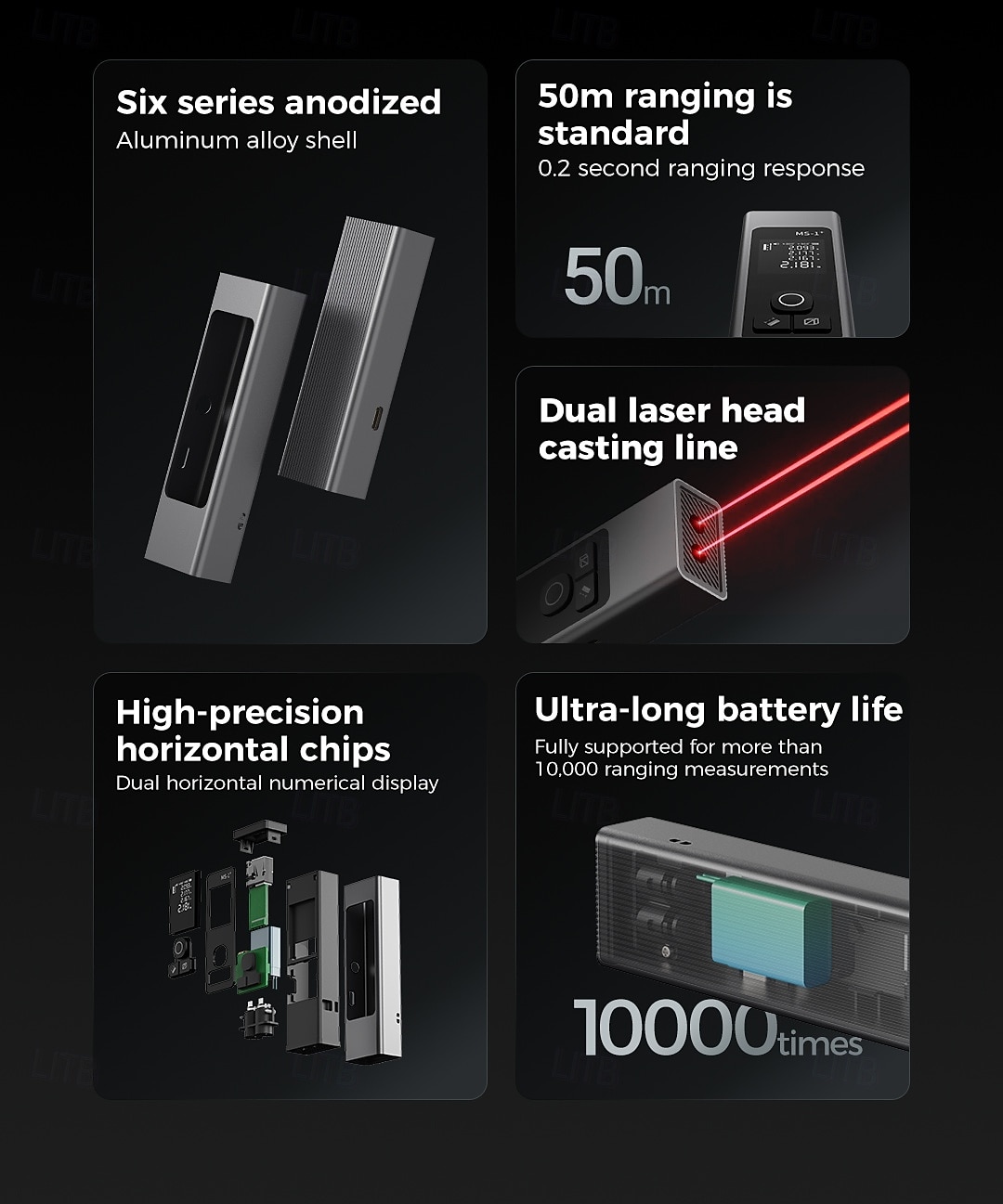 Protap mini laseravståndsmätare lätt och bärbar LCD-skärm avståndsmätare ultralång batteritid lasertyp MS-1 2025 - $46.99 –P2