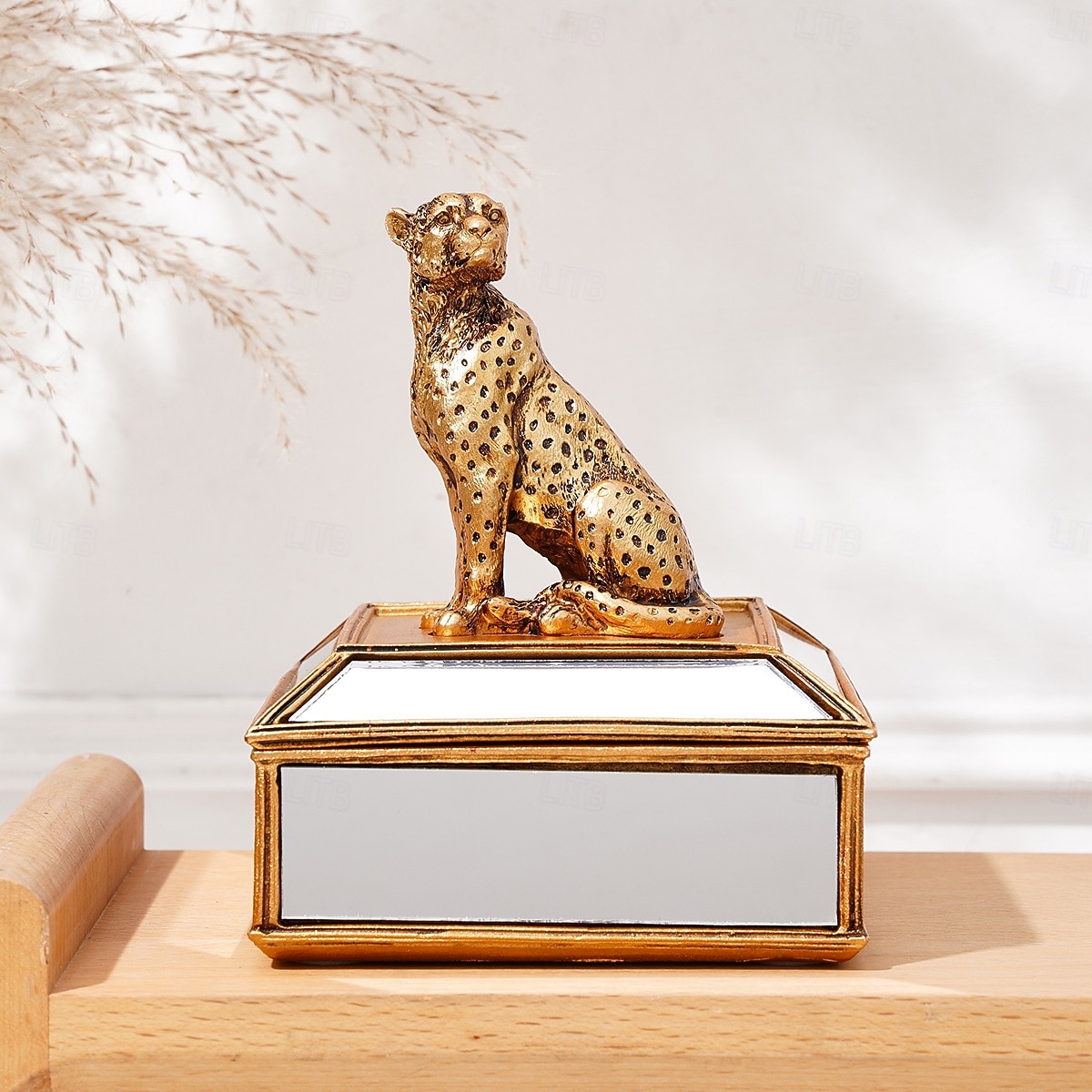 1 ks 4,1*5,5 palcový zlatý zrcadlový leopardí úložný a dekorační kus na šperky vhodný pro zdobení nehtů, šperky, ozdoby a štětce na make-up 2025 - $28.99 –P6