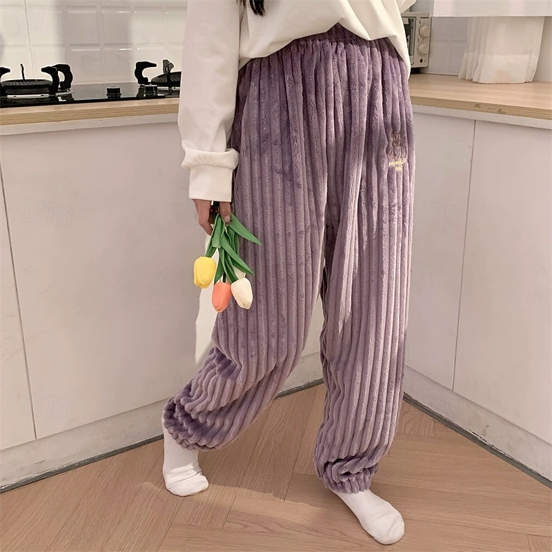 Per donna Pantaloni in velluto a coste Pantaloni Eleganti Dritto Casual Più velluto Lunghezza intera Naturale Semplice Elastico in vita Confortevole Casa Casuale Abbigliamento quotidiano Fiore di del 2025 a $20.99 –P5