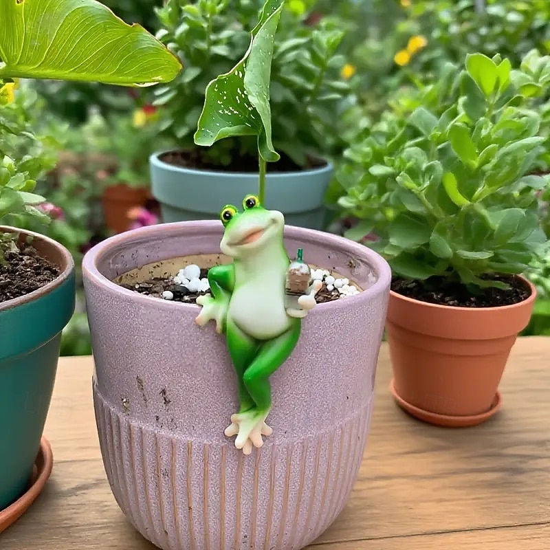 hartsi roikkuu sammakkohahmo hauska juova sammakko juo olutta pullot patsas kukkaruukku halaaja koriste kotiin puutarha-aita patio piha sisustus 2026 - $19.99 –P6