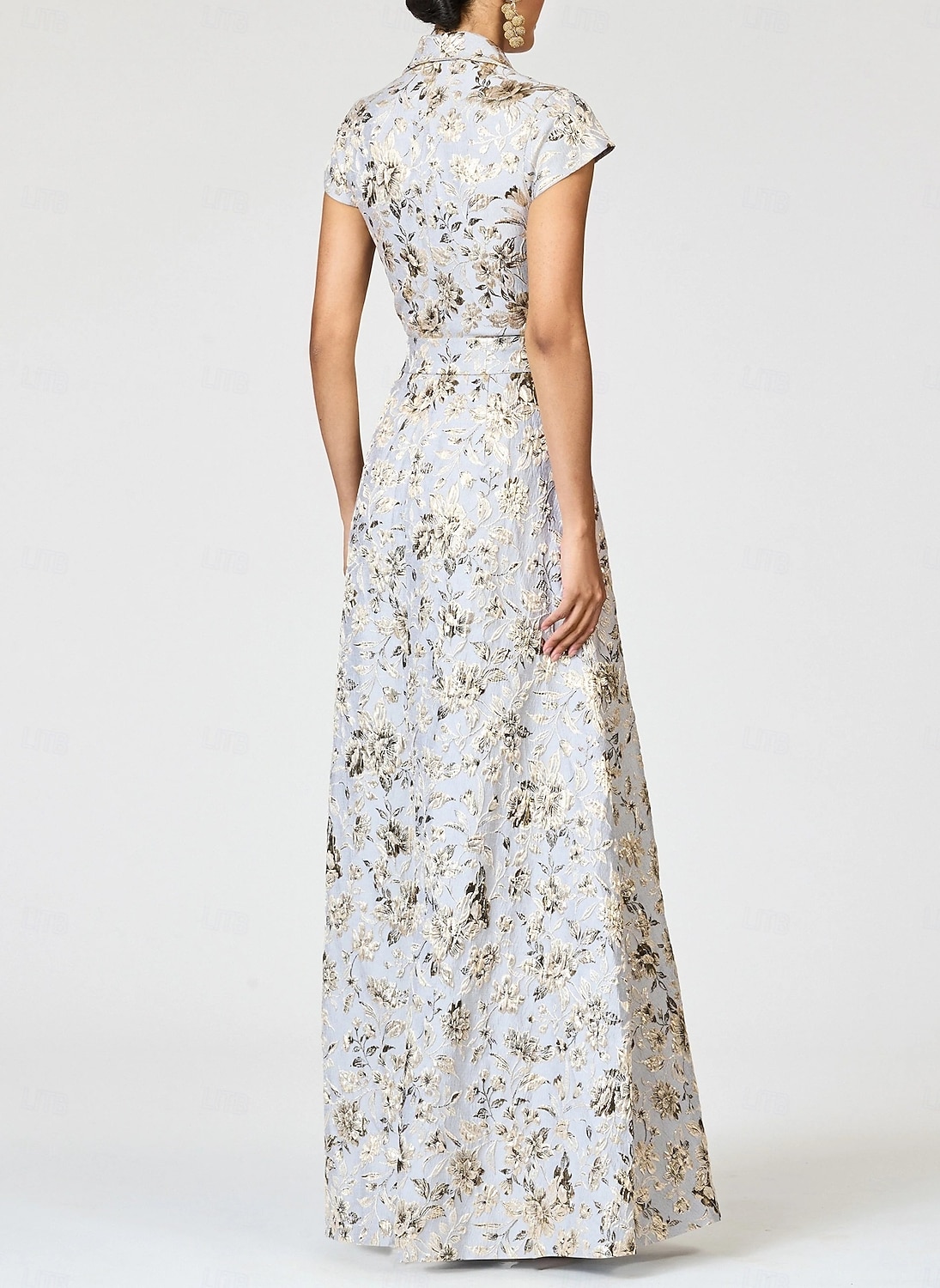 Ligne A Robes de Cocktail Élégant Robe de soirée Formel Mariage Longueur au sol Manche Courte Revers Poche Nylon avec Noeud(s) Fente Poche 2025 de 2025 ? $159.99 –P2