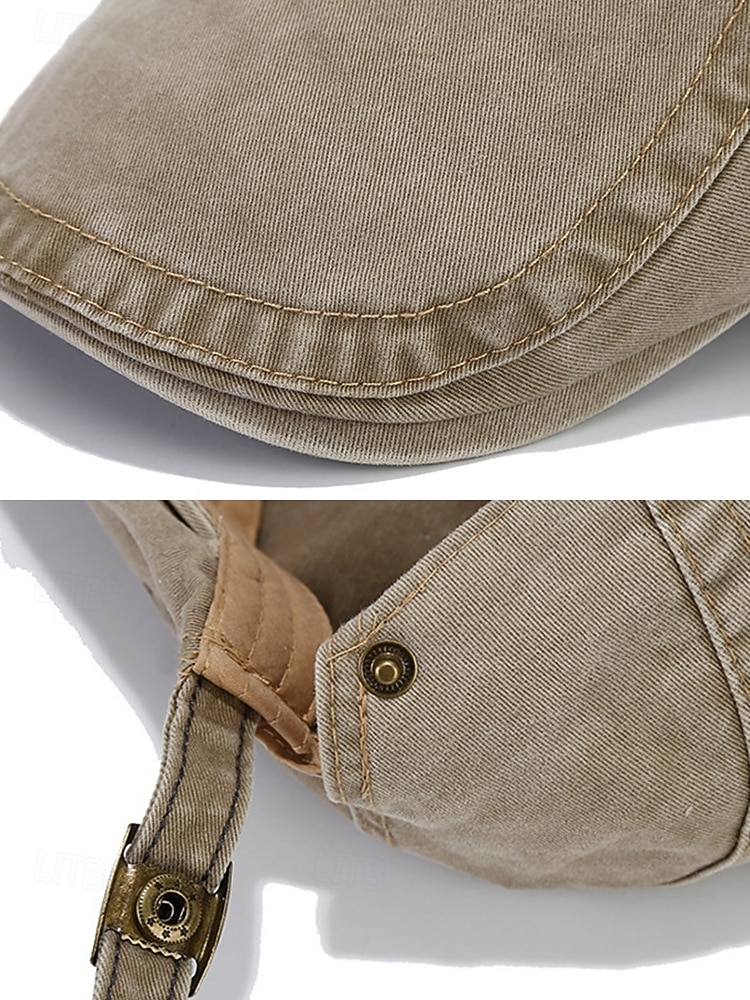 berretto piatto da uomo in cotone lavato con visiera edera – cappello da guida newsboy con fibbia regolabile, stile vintage leggero e traspirante per golf, viaggi, attività all'aperto e uso quotidiano del 2025 a $14.99 –P9
