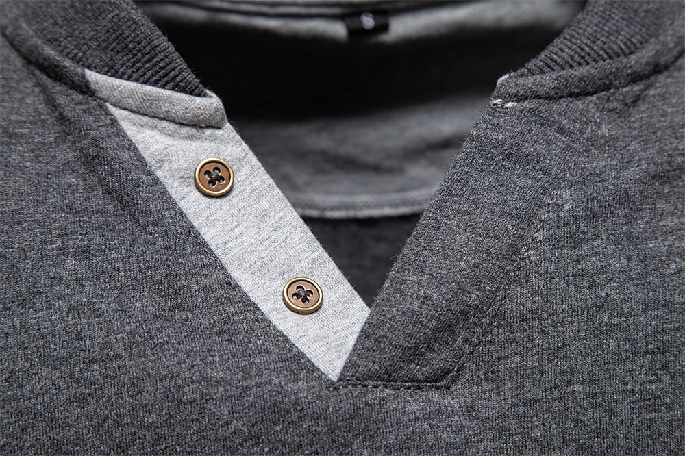 Herren Baumwollhemd Langarm Einfach Cool Täglich Lässig Farbblock Knöpfe Henley Schule Training Outdoor Ganzjahres Grau gefärbt Dunkelmarine Kaki Henley T-Shirt 2025 - $25.99 –P17